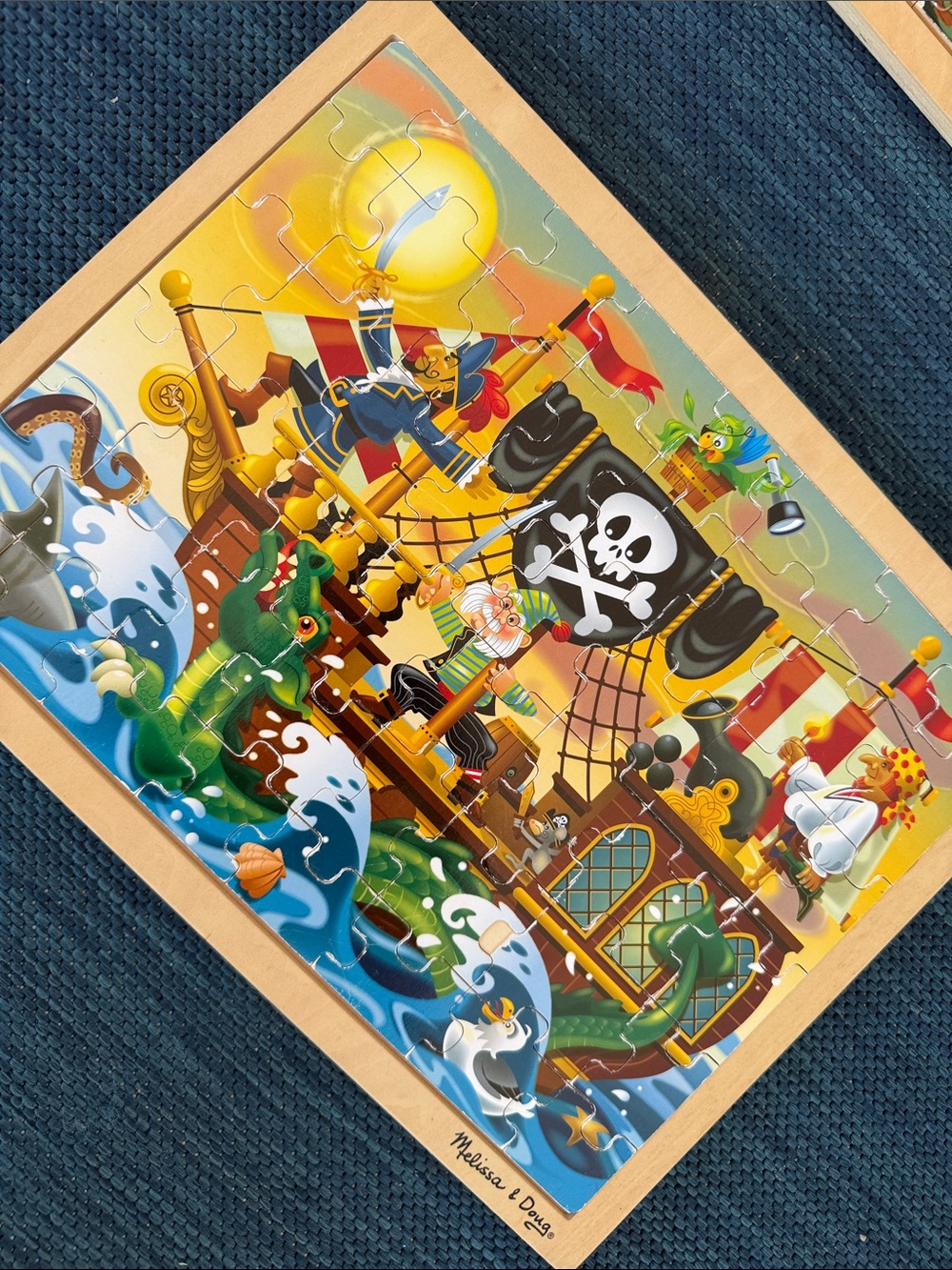 Melissa & Doug Wooden Jigsaw Puzzles - Pirate & Rainforest - Picture 4 of 9